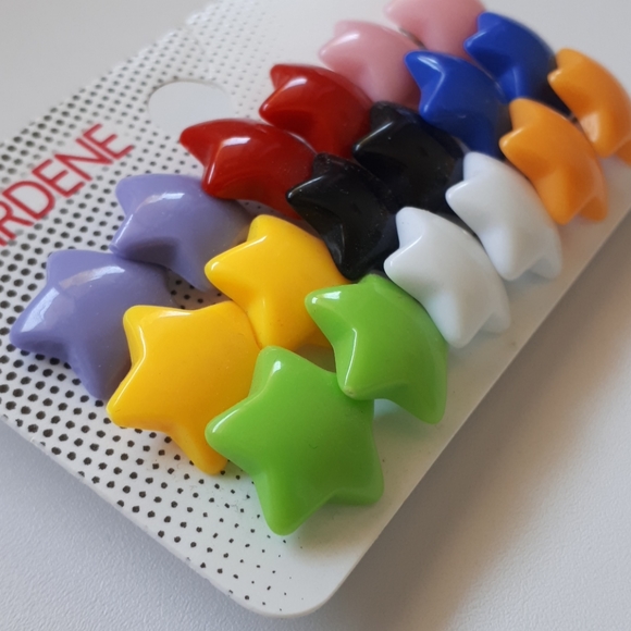 9 pairs of star earrings (NINE different colors) - Picture 2 of 4